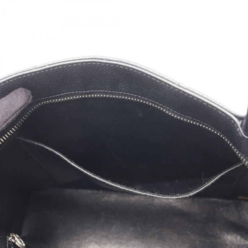 香奈兒 (CHANEL) Medallion 手提包，粒面小牛皮，黑色，銀色五金，二手，女士 CC-5