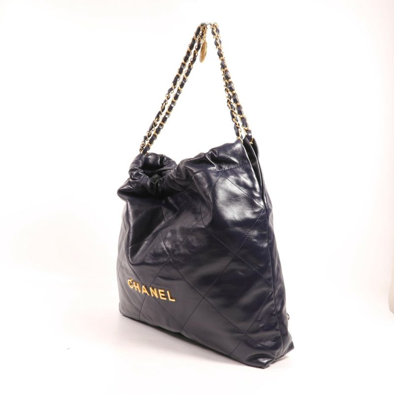 CHANEL 牛皮皮革Chanel 22 Medium金扣鏈帶肩背袋-2