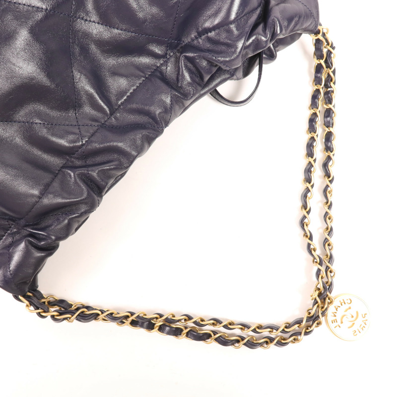 CHANEL 牛皮皮革Chanel 22 Medium金扣鏈帶肩背袋-8