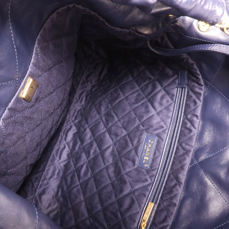 CHANEL 牛皮皮革Chanel 22 Medium金扣鏈帶肩背袋-9