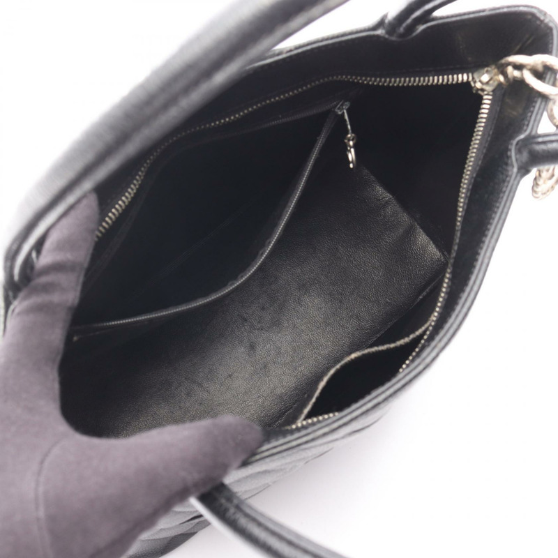 香奈兒 (CHANEL) Medallion Tote Handbag A01804 皮革粒面小牛皮 黑色 SHW 二手 CC-2