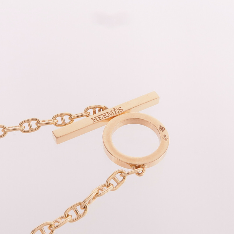 HERMES 18K玫瑰金Chaine d'ancre Contour Bracelet鑽石手鏈-5