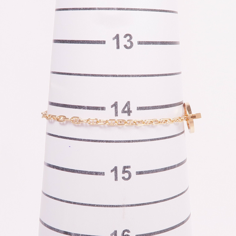 HERMES 18K玫瑰金Chaine d'ancre Contour Bracelet鑽石手鏈-9