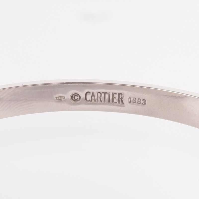 CARTIER 18K白金Love Bracelet手鐲Cartier#19-6