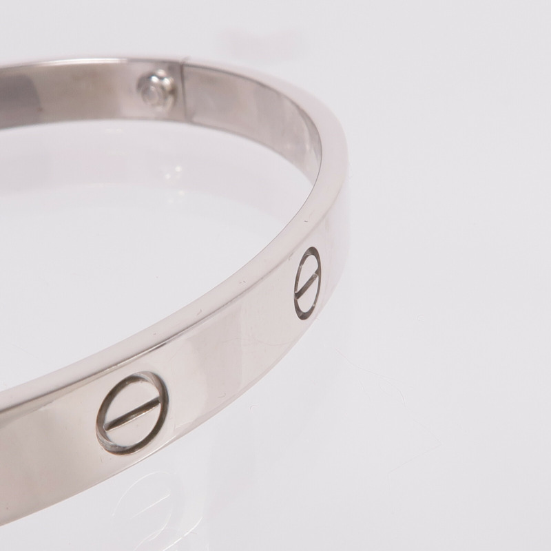 CARTIER 18K白金Love Bracelet手鐲Cartier#19-8