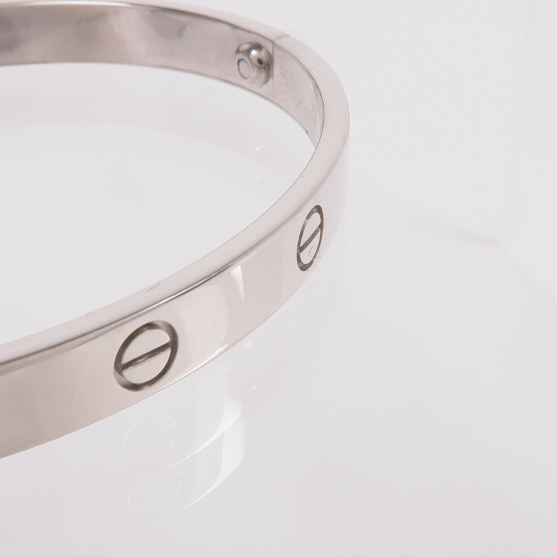 CARTIER 18K白金Love Bracelet手鐲Cartier#19-9