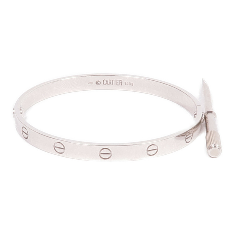 CARTIER 18K白金Love Bracelet手鐲Cartier#19-11