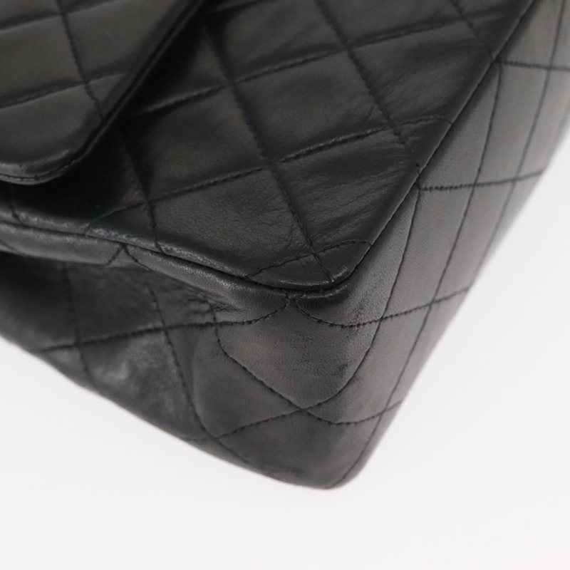 【日本直送】香奈兒 Chain Matelasse 25 單肩包，羊皮材質，黑色，金色雙C標誌，正品 ka829SAV-7