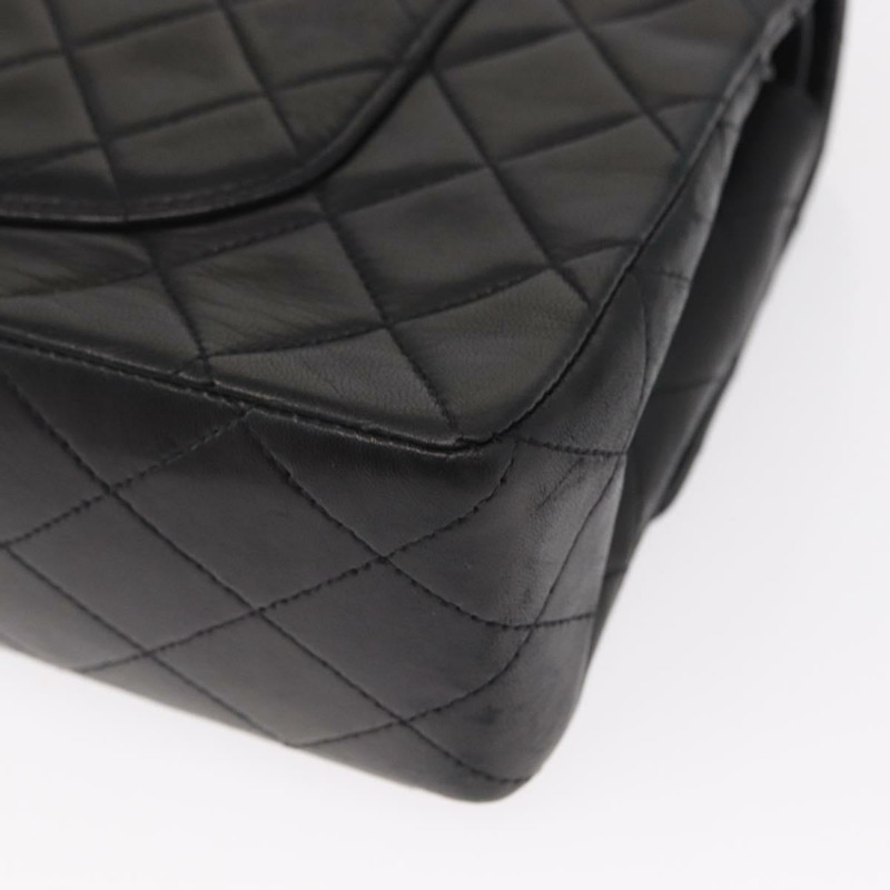 【日本直送】香奈兒 Chain Matelasse 25 單肩包，羊皮材質，黑色，金色雙C標誌，正品 ka829SAV-16