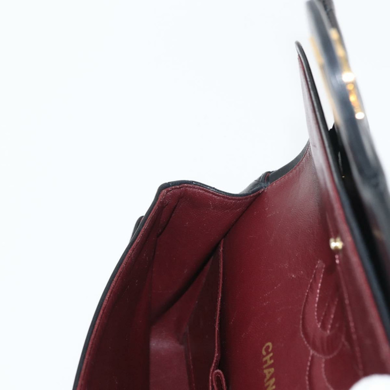 【日本直送】香奈兒 Chain Matelasse 25 單肩包，羊皮材質，黑色，金色雙C標誌，正品 ka829SAV-25