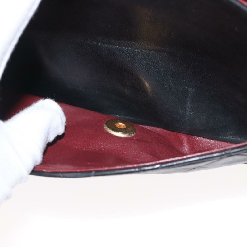 【日本直送】香奈兒 Chain Matelasse 25 單肩包，羊皮材質，黑色，金色雙C標誌，正品 ka829SAV-27