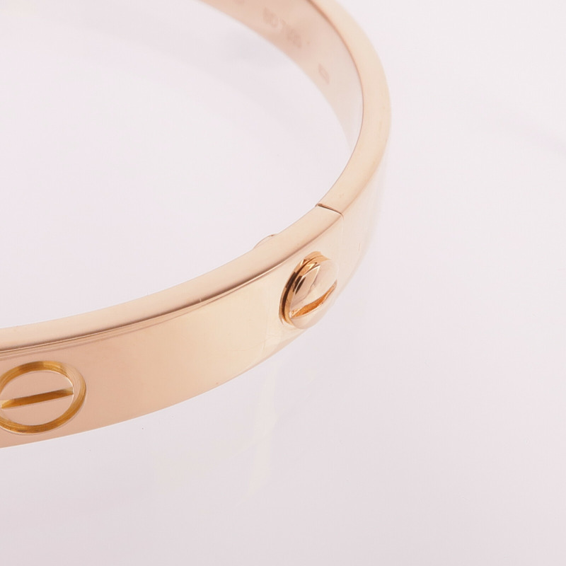 CARTIER 18K玫瑰金Love Bracelet手鐲Cartier#19-4