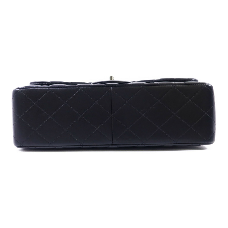 CHANEL 羊皮皮革Large Classic 銀扣鏈帶肩背袋-3