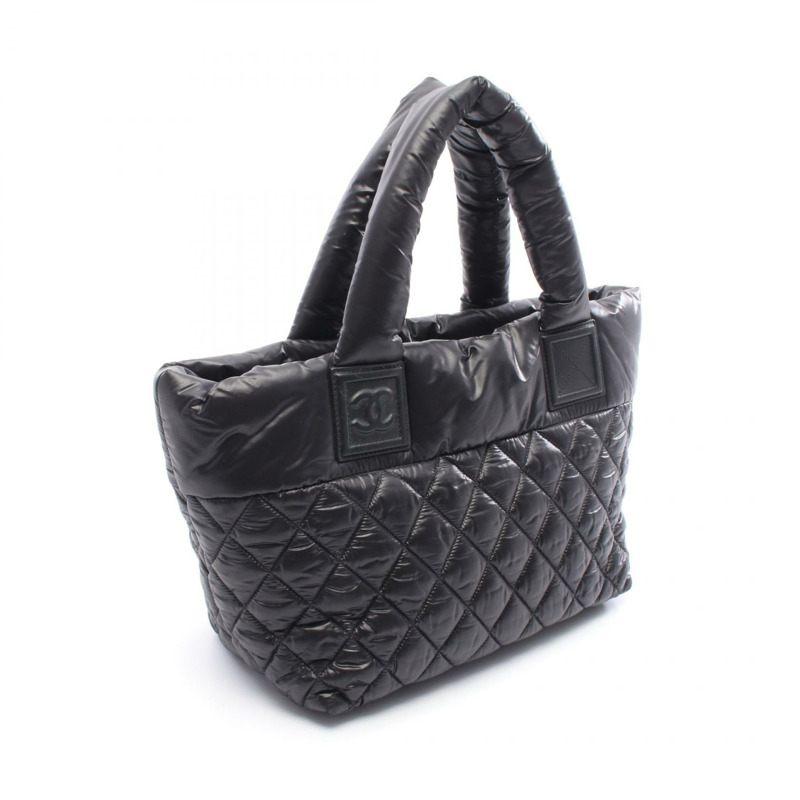 香奈兒 Coco Cocoon 小號手提包 A48610 尼龍皮革 黑色 酒紅色 SHW-1