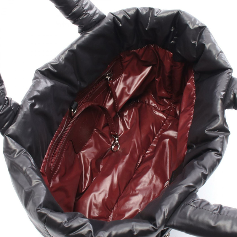 香奈兒 Coco Cocoon 小號手提包 A48610 尼龍皮革 黑色 酒紅色 SHW-2