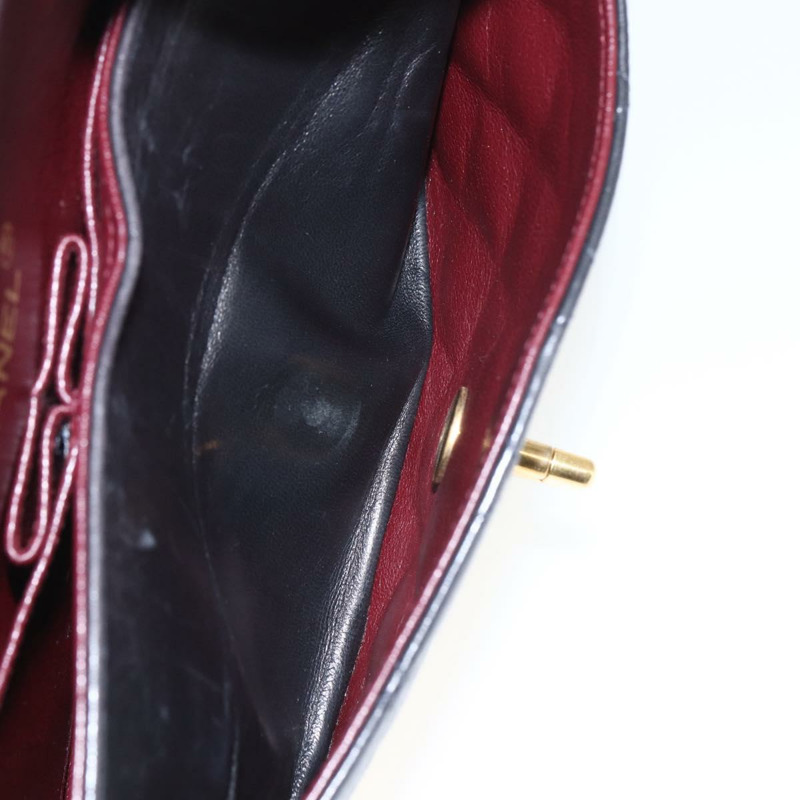 【日本直送】香奈兒雙蓋絎縫25鏈條包，羊皮材質，黑色金色雙C標誌，正品編號157061SAV-21