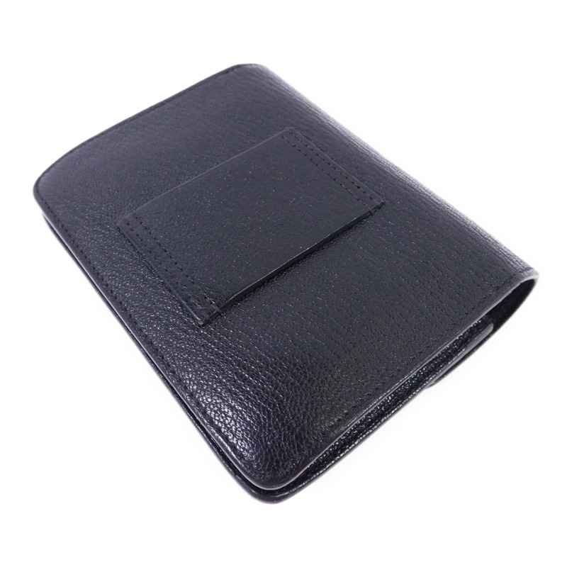 HERMES Chevre Mysore皮革Roulis Slim金扣錢包Noir-3