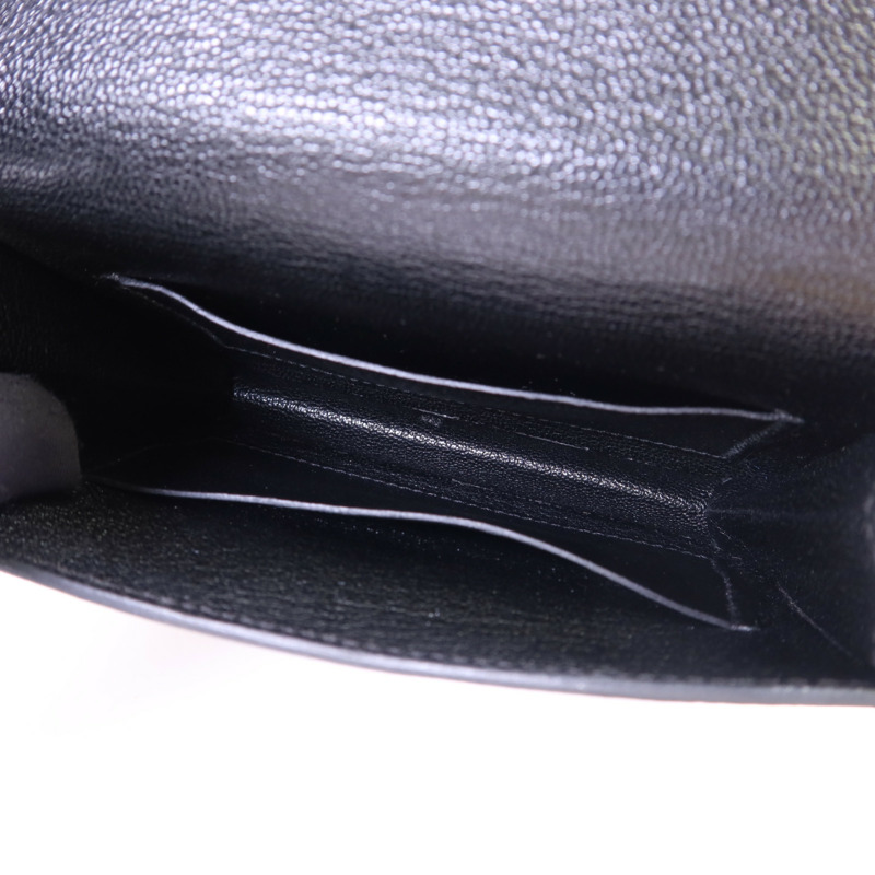 HERMES Chevre Mysore皮革Roulis Slim金扣錢包Noir-4