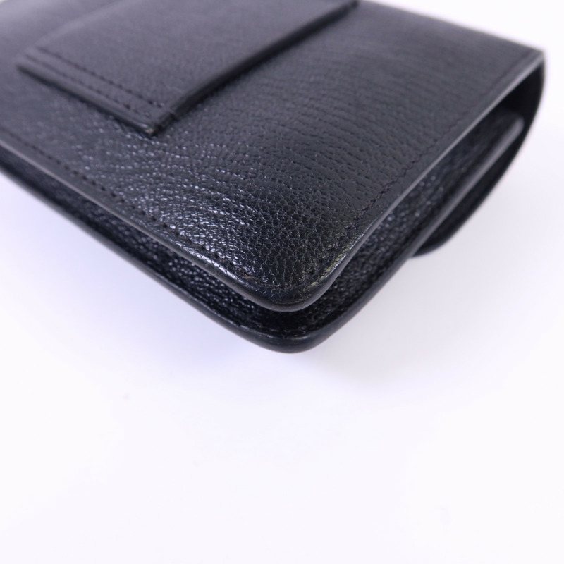 HERMES Chevre Mysore皮革Roulis Slim金扣錢包Noir-13