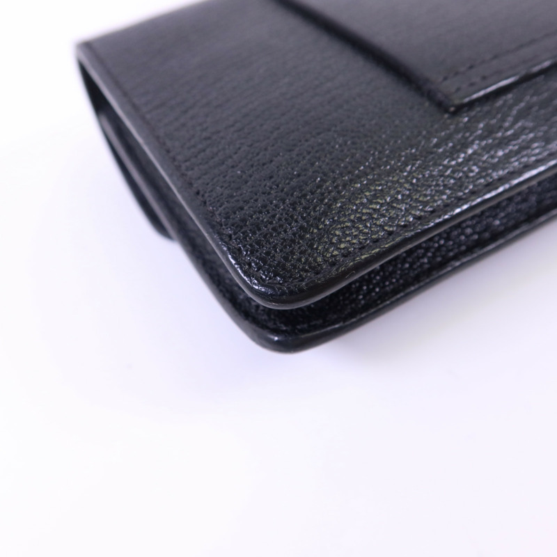 HERMES Chevre Mysore皮革Roulis Slim金扣錢包Noir-14