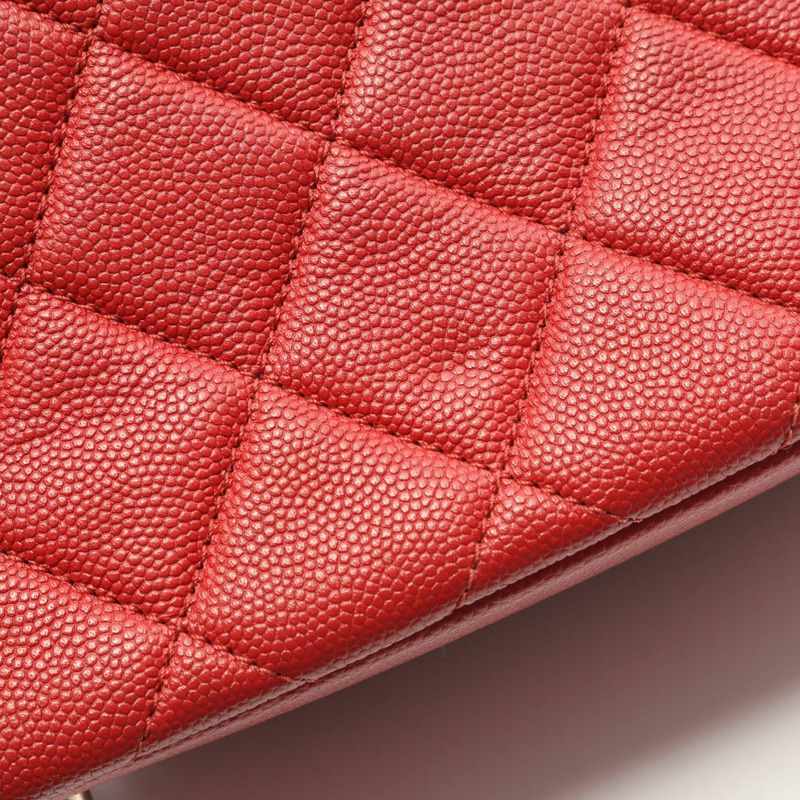 香奈兒 Business Affinity 絎縫鏈條肩背斜背包，紅色皮革-6