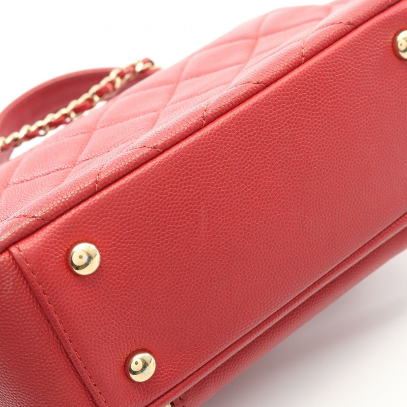 香奈兒 Business Affinity 絎縫鏈條肩背斜背包，紅色皮革-7