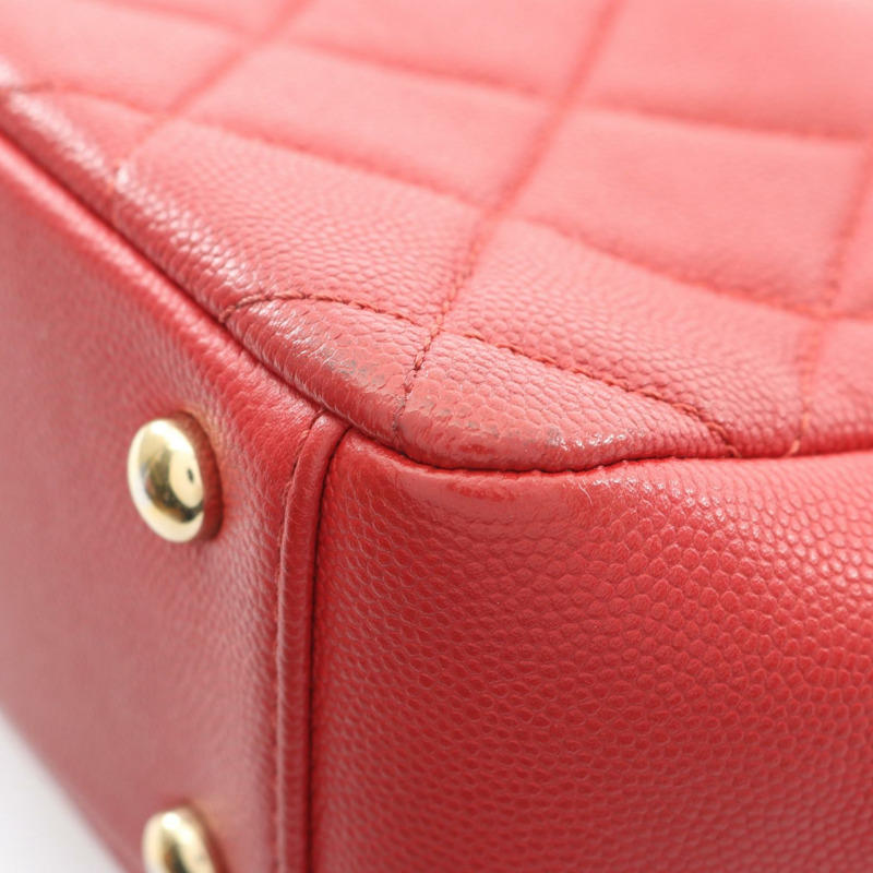 香奈兒 Business Affinity 絎縫鏈條肩背斜背包，紅色皮革-8