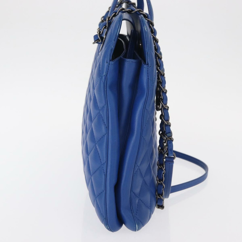 【日本直送】香奈兒 (CHANEL) Matelasse 手袋，羊皮材質，雙肩背帶，藍色，CC 標誌，正品編號 157282SAM-3