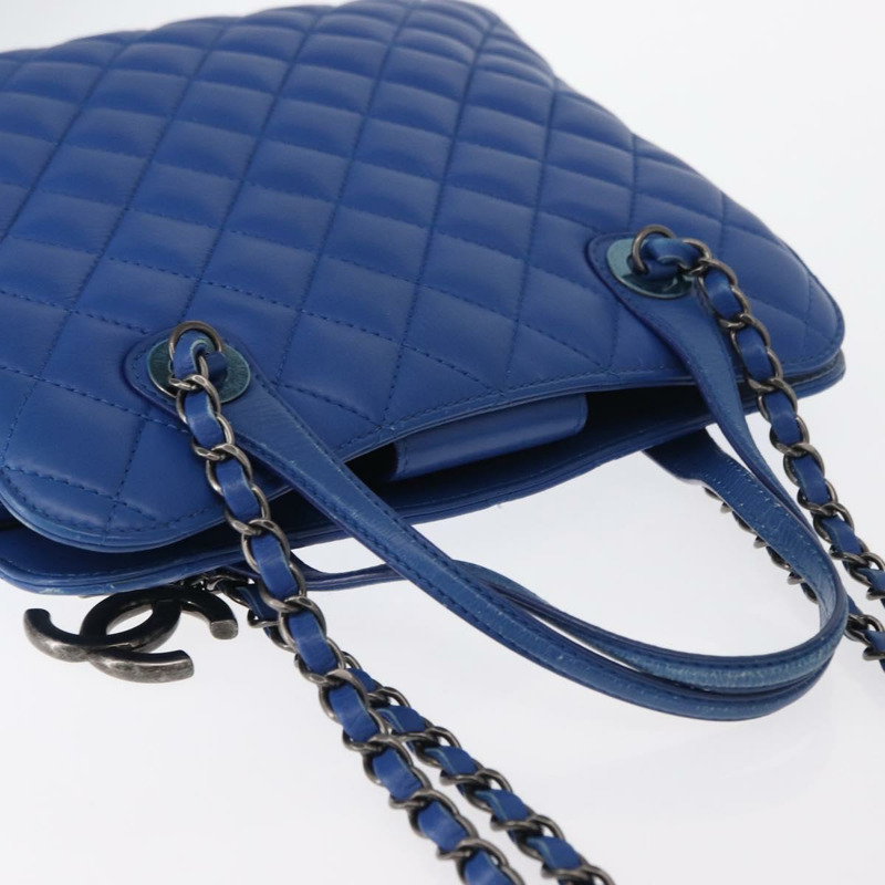 【日本直送】香奈兒 (CHANEL) Matelasse 手袋，羊皮材質，雙肩背帶，藍色，CC 標誌，正品編號 157282SAM-6