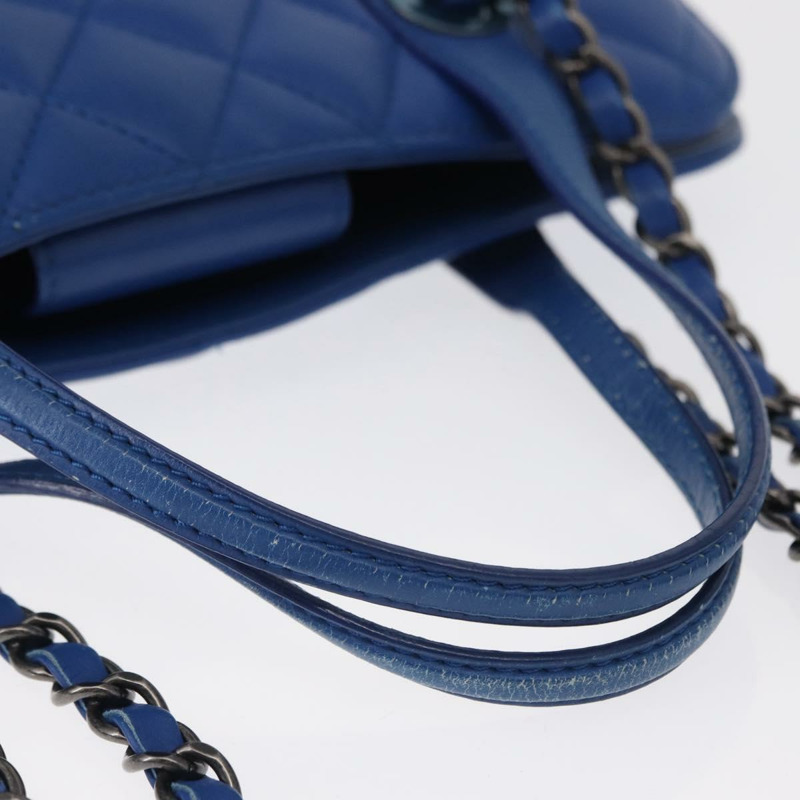 【日本直送】香奈兒 (CHANEL) Matelasse 手袋，羊皮材質，雙肩背帶，藍色，CC 標誌，正品編號 157282SAM-7