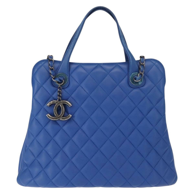 【日本直送】香奈兒 (CHANEL) Matelasse 手袋，羊皮材質，雙肩背帶，藍色，CC 標誌，正品編號 157282SAM-12