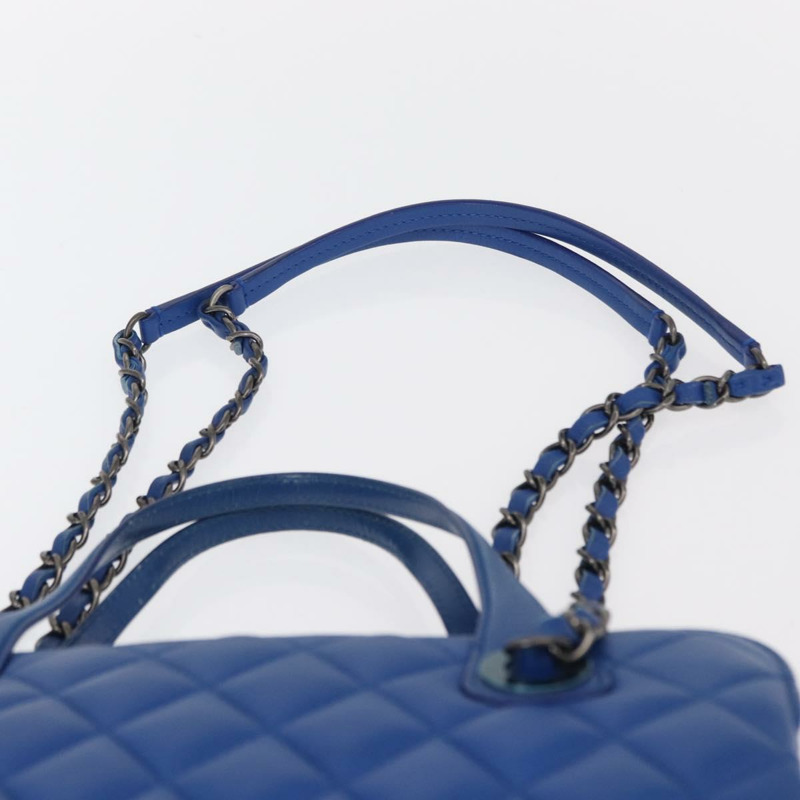 【日本直送】香奈兒 (CHANEL) Matelasse 手袋，羊皮材質，雙肩背帶，藍色，CC 標誌，正品編號 157282SAM-14