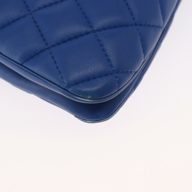 【日本直送】香奈兒 (CHANEL) Matelasse 手袋，羊皮材質，雙肩背帶，藍色，CC 標誌，正品編號 157282SAM-15