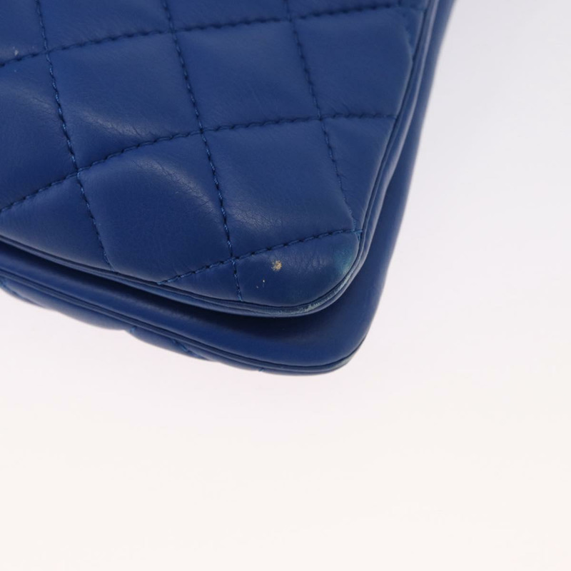 【日本直送】香奈兒 (CHANEL) Matelasse 手袋，羊皮材質，雙肩背帶，藍色，CC 標誌，正品編號 157282SAM-18