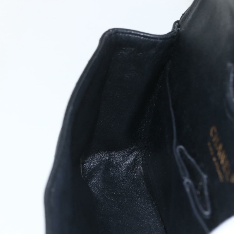 【日本直送】香奈兒 Chain Matelasse 23 單肩包，魚子醬紋皮革，黑色，金色雙C標誌，正品編號 151823SM-18