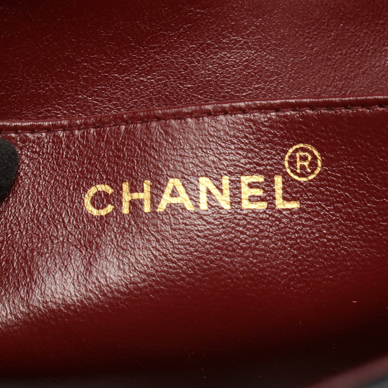 香奈兒 (CHANEL) 絎縫 Diana 翻蓋鏈條肩背斜背包 黑色皮革 金色五金 二手-3