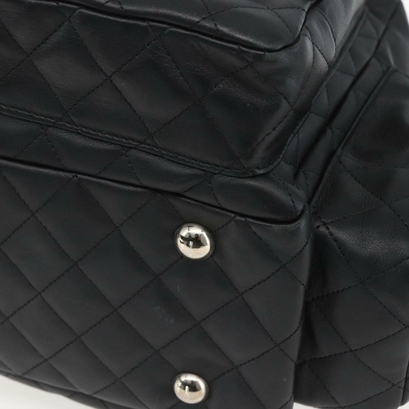 【日本直送】香奈兒 (CHANEL) Matelasse Cambon 系列手提包，小牛皮材質，黑色，銀色雙C標誌，貨號 157393SM-8