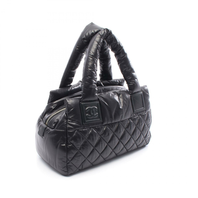 香奈兒 Coco Cocoon 手提包 尼龍皮革 黑色 SHW 二手 女士 Coco CC-1