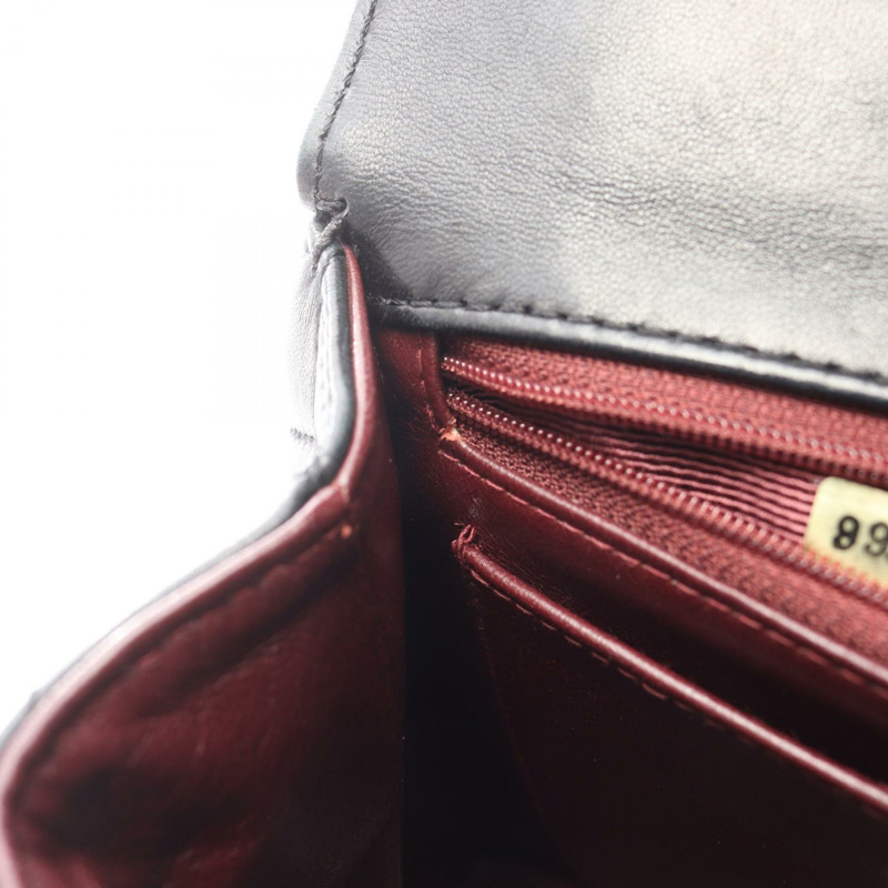 香奈兒 (CHANEL) 絎縫羊皮手提包 黑色金色五金 二手 女士 Coco CC-5