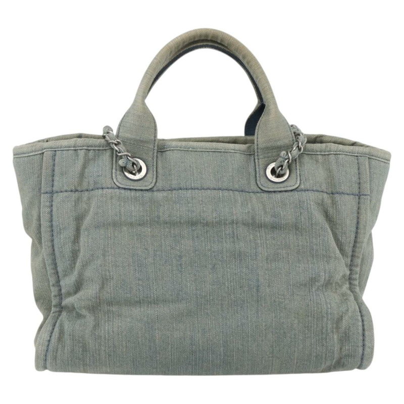 【日本直送】香奈兒鏈 Deauville 手提包 牛仔藍 CC Auth ka852V-1