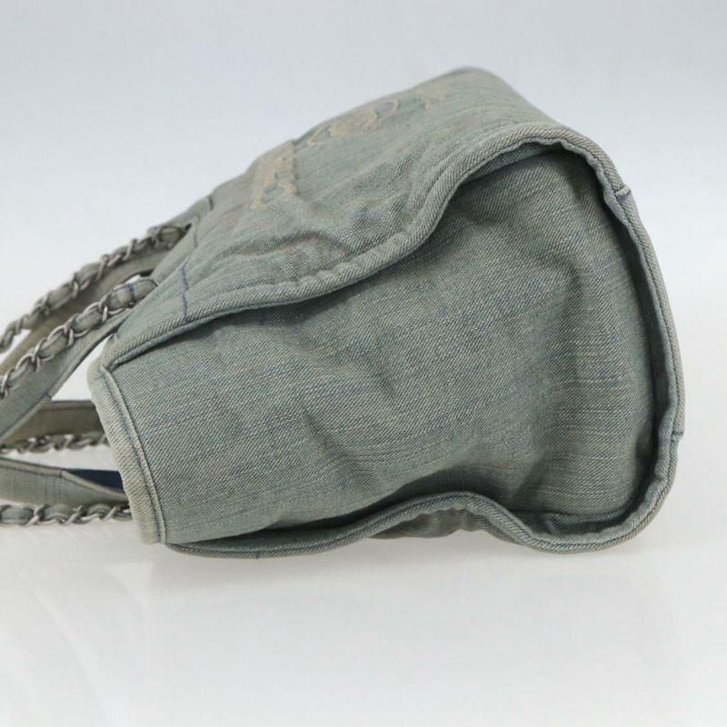 【日本直送】香奈兒鏈 Deauville 手提包 牛仔藍 CC Auth ka852V-2