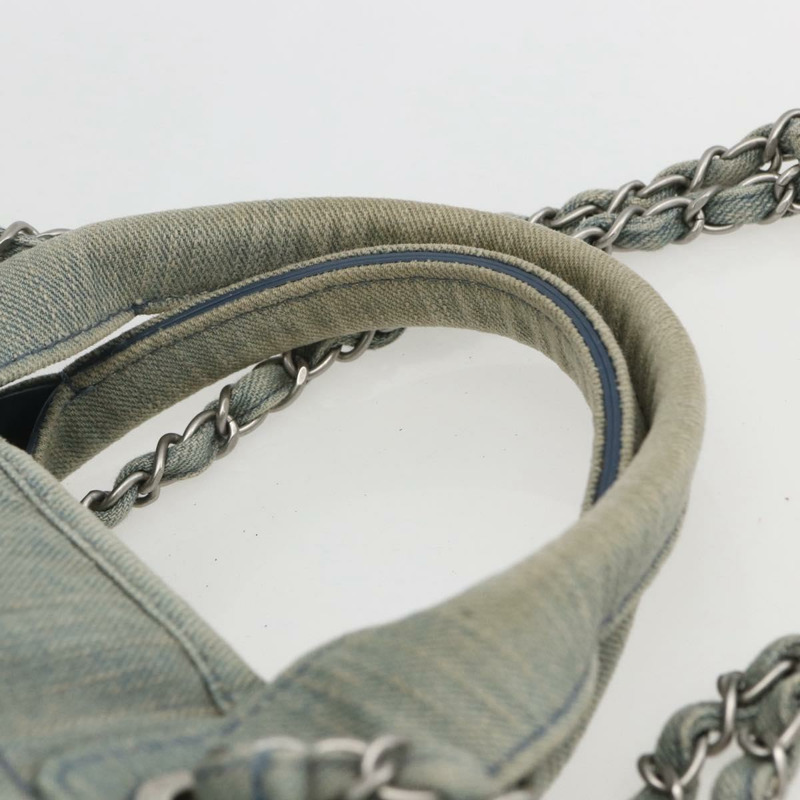 【日本直送】香奈兒鏈 Deauville 手提包 牛仔藍 CC Auth ka852V-7