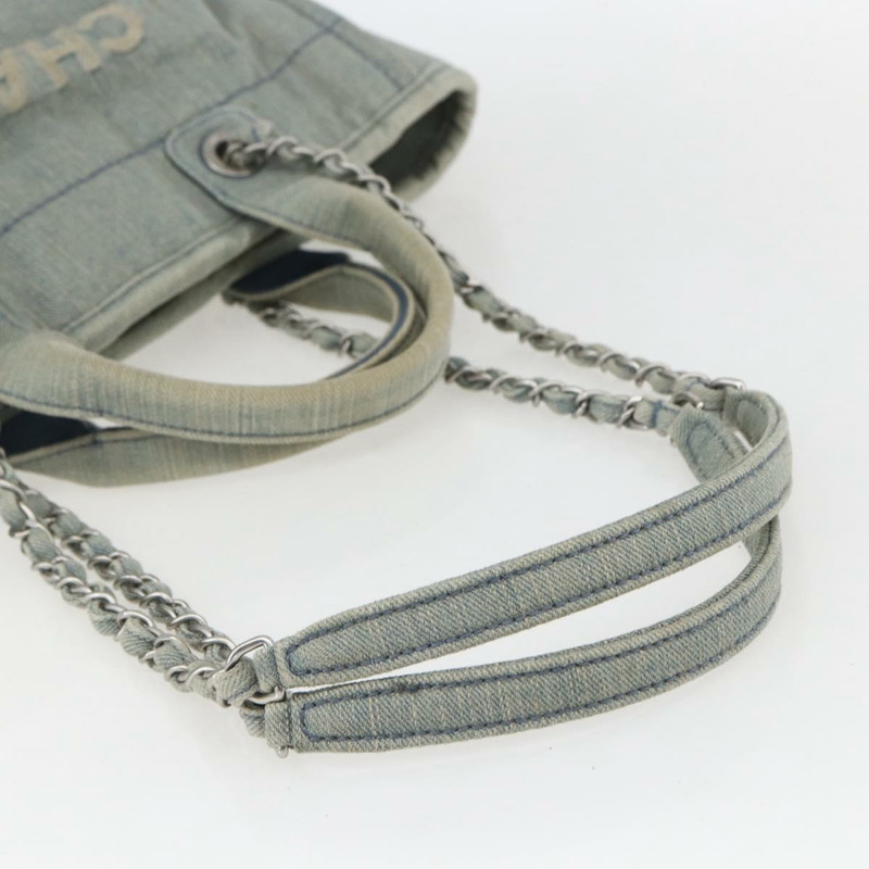 【日本直送】香奈兒鏈 Deauville 手提包 牛仔藍 CC Auth ka852V-8