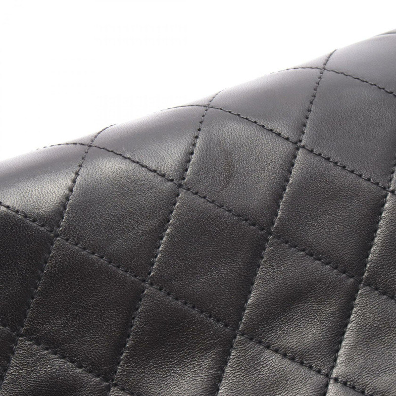 香奈兒 (CHANEL) 絎縫全蓋鏈條肩背包，羊皮材質，黑色，金色五金，二手 CC-6