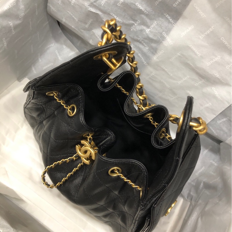 Chanel 香奈儿黑金荔枝牛 25bag Hobo 小号-1