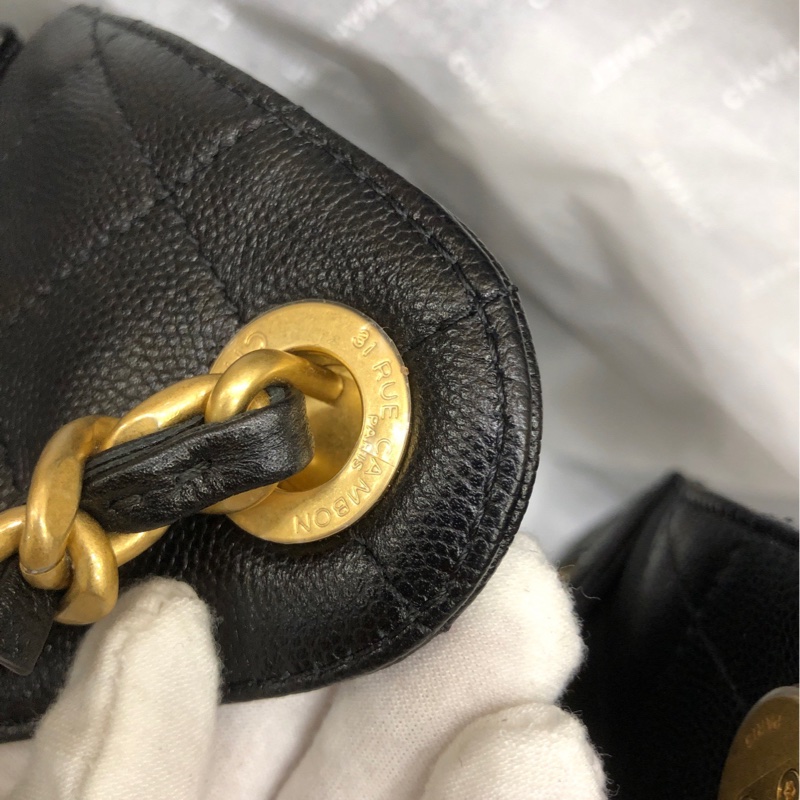 Chanel 香奈儿黑金荔枝牛 25bag Hobo 小号-8