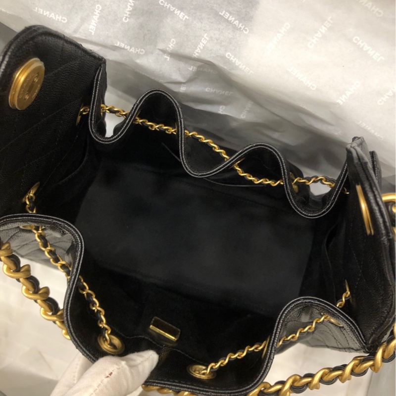 Chanel 香奈儿黑金荔枝牛 25bag Hobo 小号-9