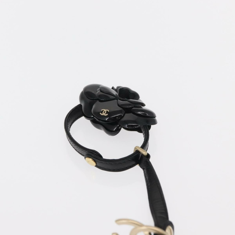 【日本直送】香奈兒山茶花手拿包，羊皮材質，黑色銀色雙C標誌，正品編號BA9202V-7