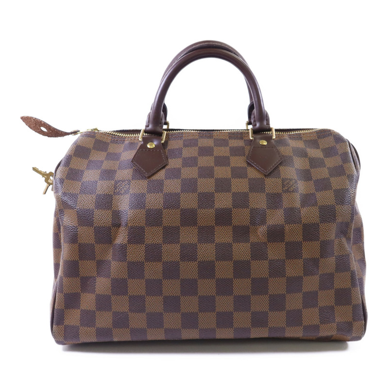 LOUIS VUITTON Damier Speedy 30金扣手挽袋-1