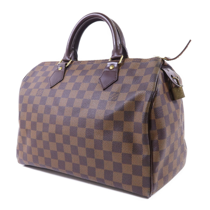 LOUIS VUITTON Damier Speedy 30金扣手挽袋-2